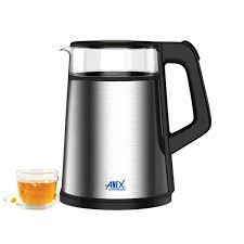 Anex Deluxe Stainless Steel Electric Kettle - Silver & Black (AG-4070) - Win Bachat