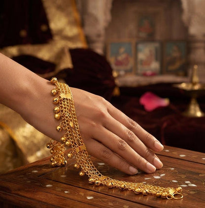 Traditional Gold-Tone Bridal Anklet - Win Bachat
