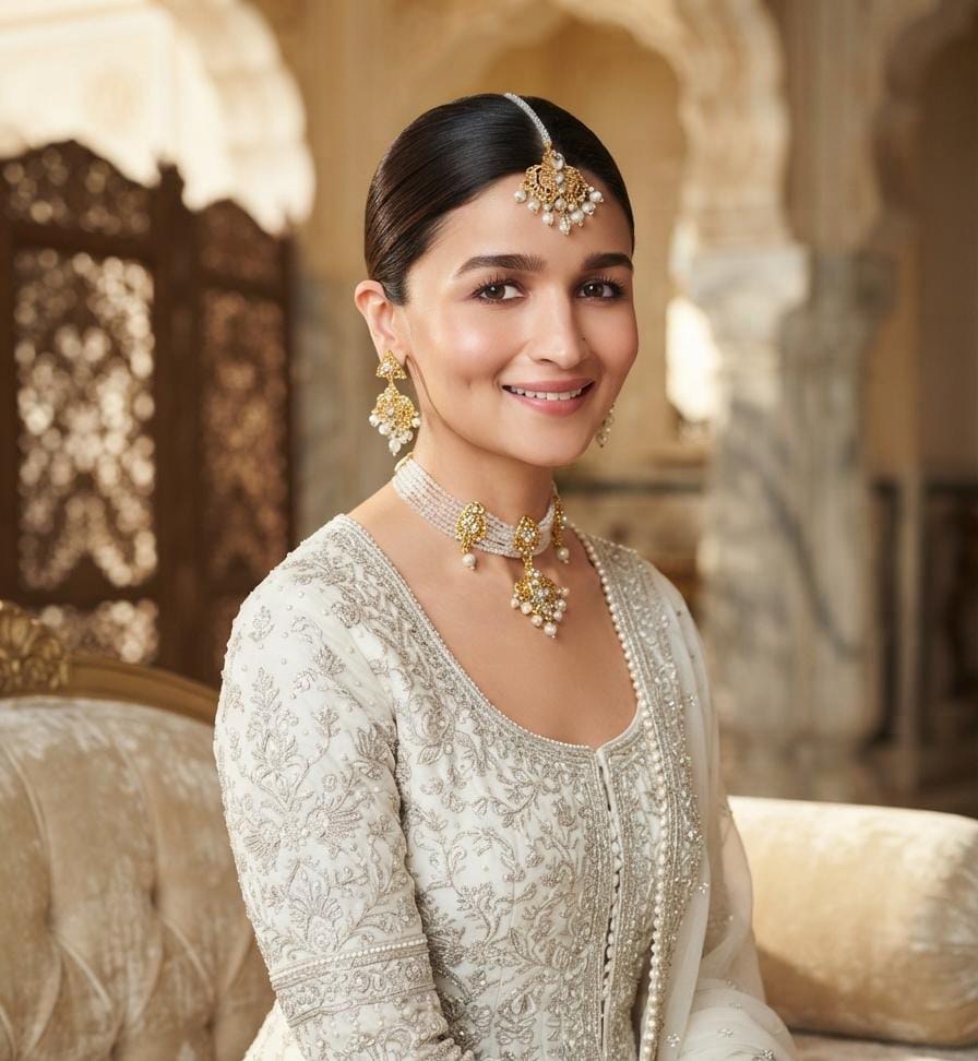Pearl Choker Jewellery Set with Gold-Tone Kundan Details - View 4 - Win Bachat