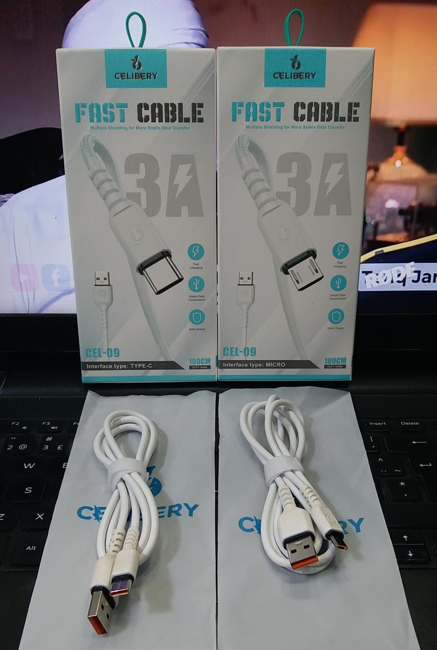 Celibery CEL-09 3A USB to Type-C Fast Charging Cable 1M - Win Bachat