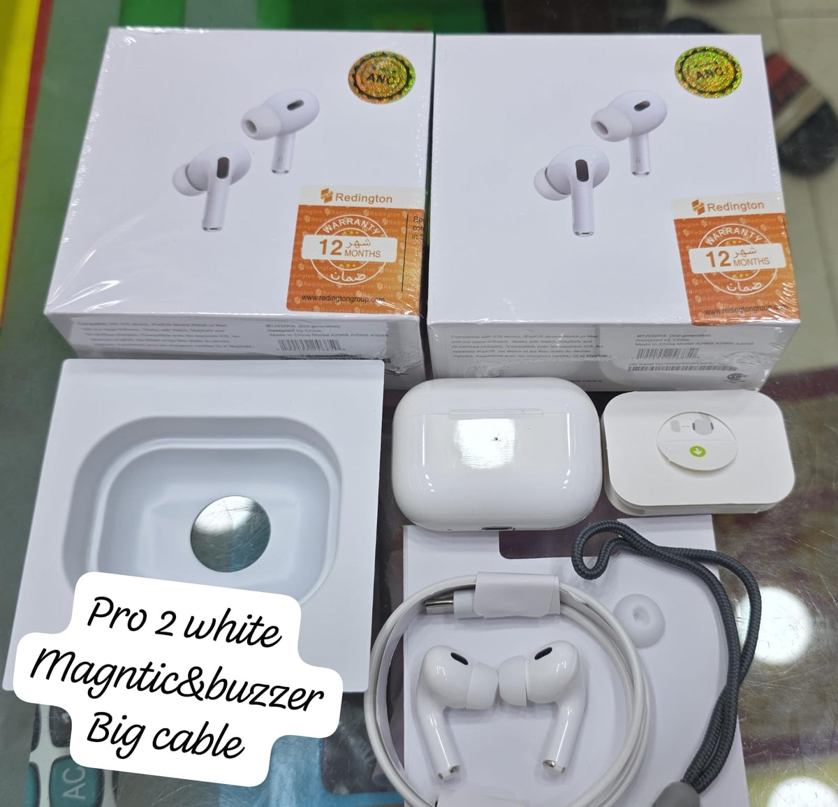AirPods Pro 2 White Wireless Earbuds with MagSafe Charging Case, USB-C Cable & Buzzer - Win Bachat