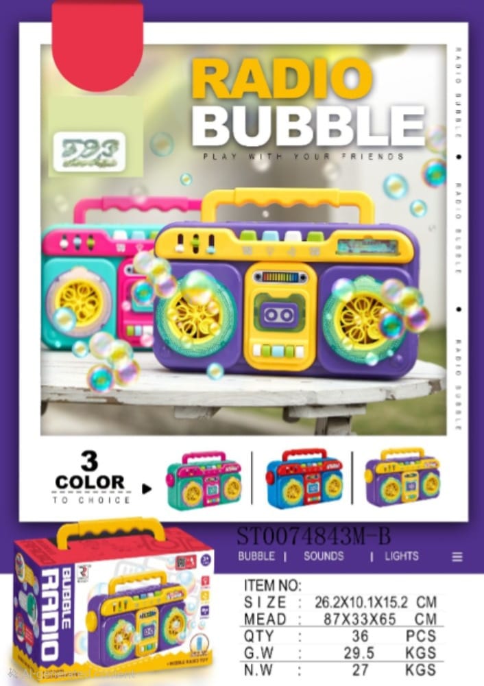 Retro Radio Bubble Machine with Lights & Music - Win Bachat