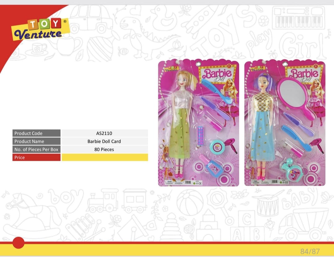 Fashion Doll Card with Beauty Accessories - AS2110 - Win Bachat