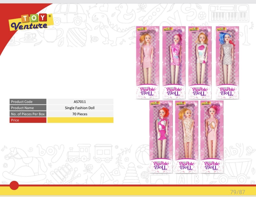 Single Fashion Doll - Assorted Designs - AS7011 - Win Bachat