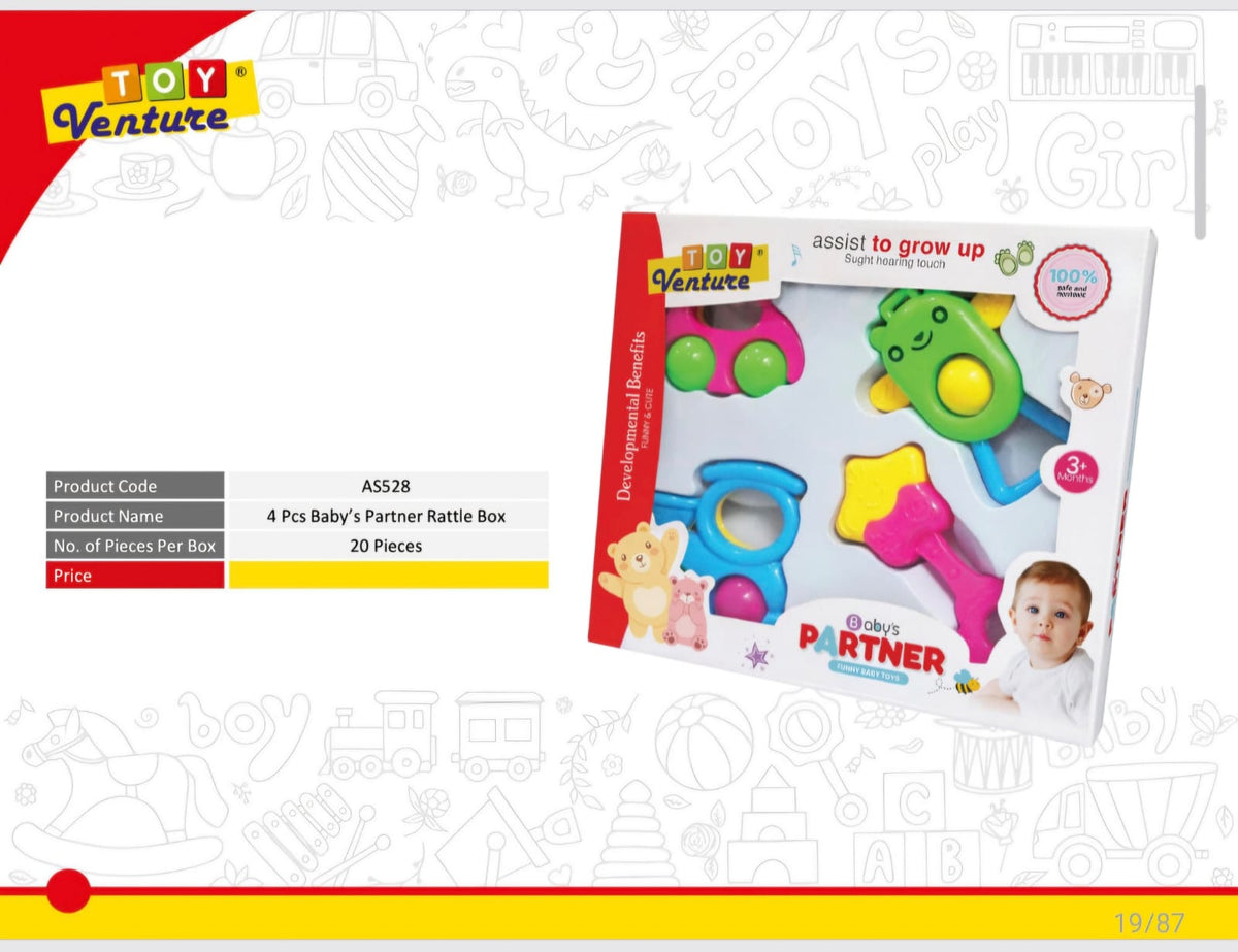 4-Piece Baby Partner Rattle Gift Set - AS528 - Win Bachat