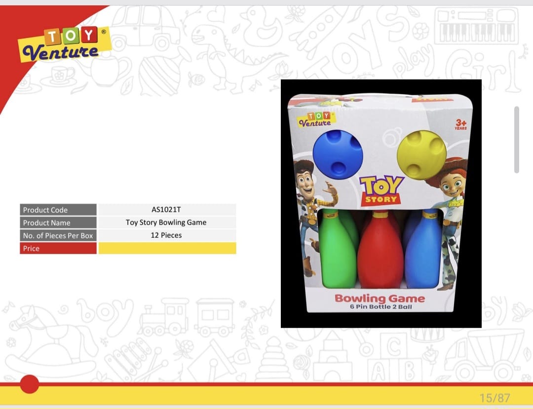 Toy Story Bowling Game with 6 Pins & 2 Balls - AS1021T - Win Bachat