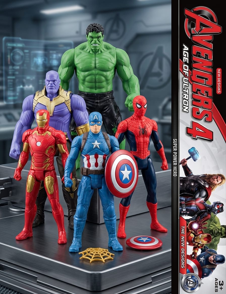 Superhero Action Figure 5-Piece Gift Set with Accessories - Win Bachat