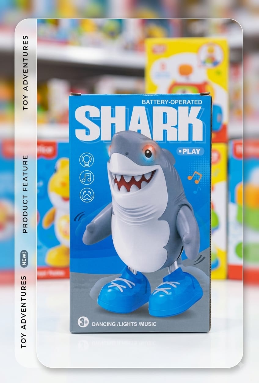 Battery-Operated Dancing Shark Toy with Lights & Music - Win Bachat
