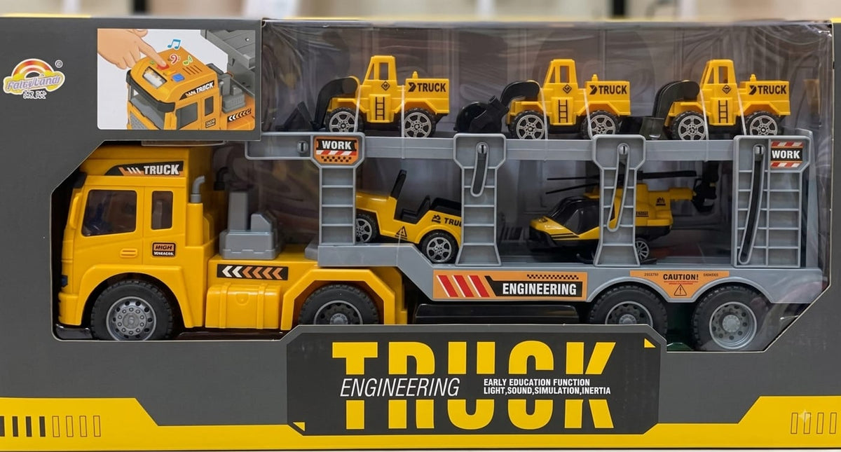 Engineering Truck Carrier Play Set with Mini Construction Vehicles - Win Bachat