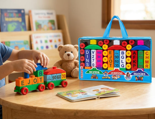 Educational Alphabet & Number Learning Blocks Train Set - Win Bachat