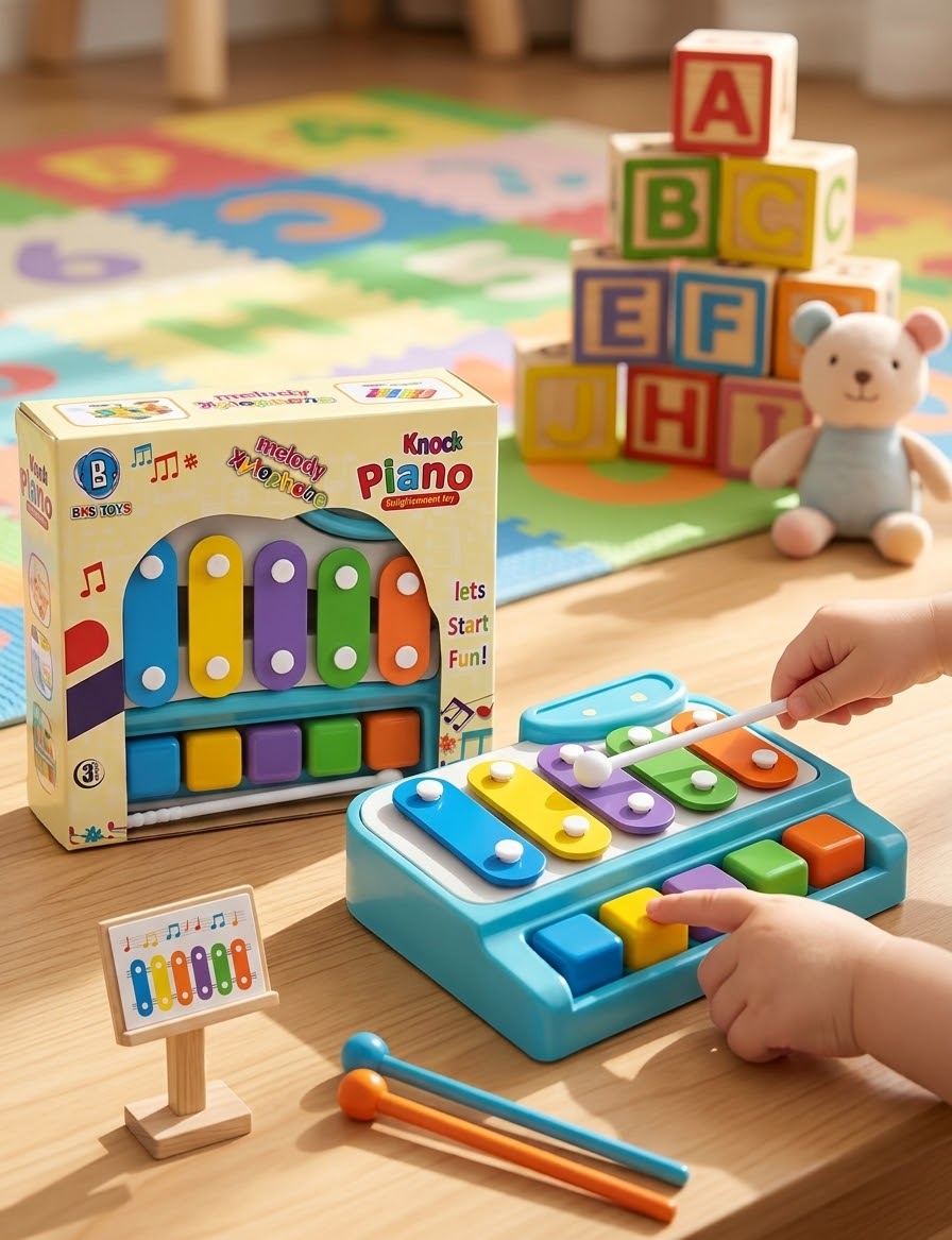 Kids Knock Piano & Xylophone Musical Toy - Win Bachat