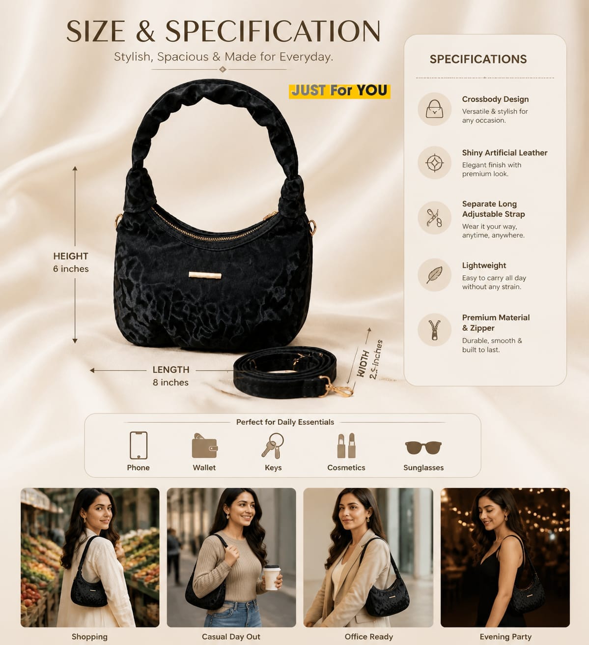 STYLISH FANCY CROSSBODY BAG - HB002 - 1