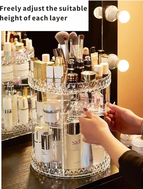 Acrylic Rotating Cosmetic Makeup Organizer - Win Bachat