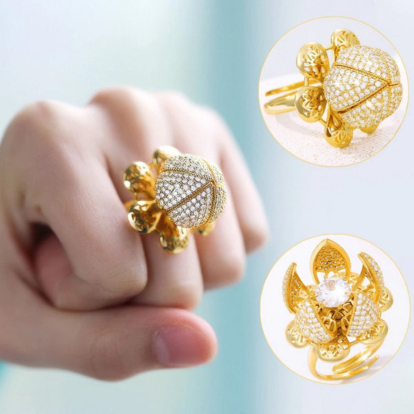 Adjustable Flower Bloom Ring - Win Bachat