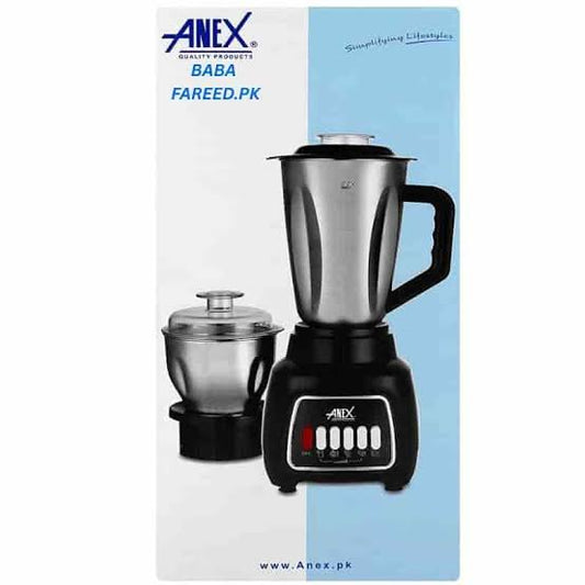 Anex Blender & Grinder with Stainless Steel Jars and Push-Button Controls (AG-6138) - Win Bachat