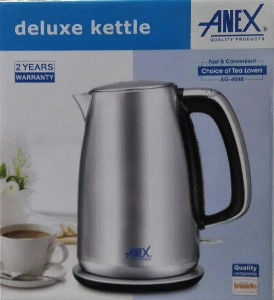 Anex Cordless Stainless Steel Electric Kettle - Silver (AG-4048) - Win Bachat