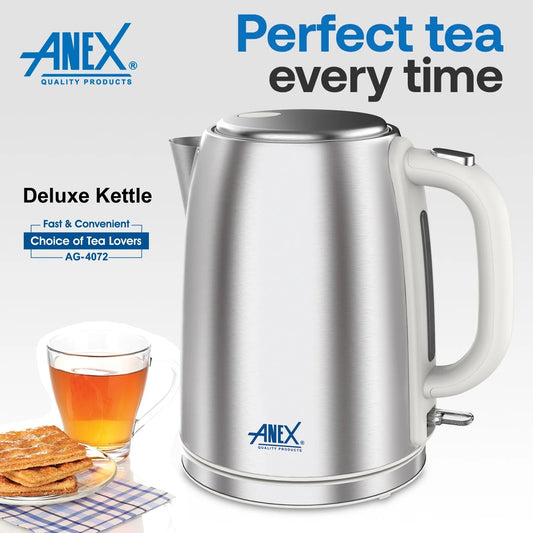 Anex Electric Kettle with Water Level Indicator - White (AG-4072) - Win Bachat