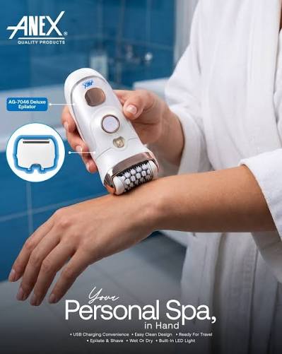 Anex Ladies Electric Shaver - White (AG-7046) - Win Bachat