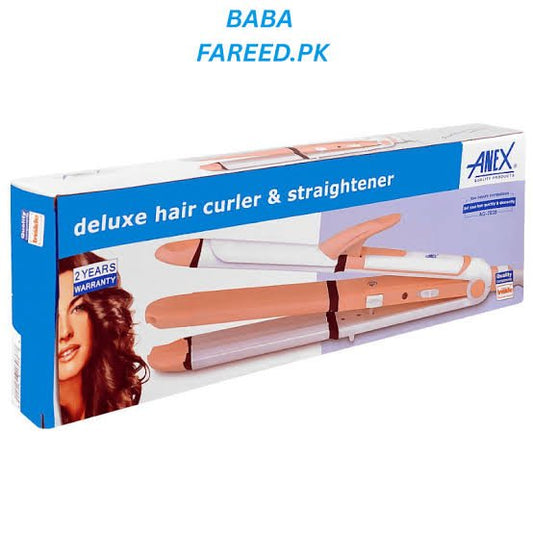Anex Multi-Function Hair Styler - Pink & White (AG-7038) - Win Bachat
