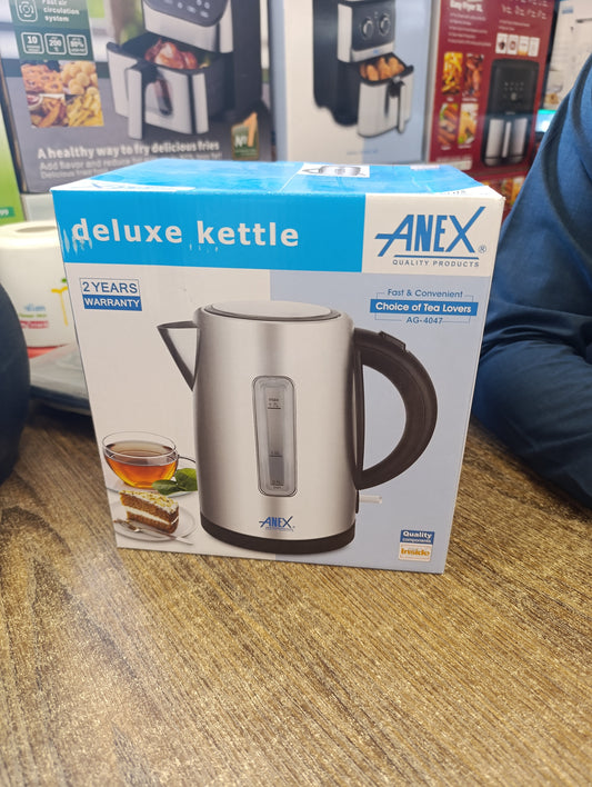 Anex Stainless Steel Electric Kettle with Water Gauge (AG-4047) - Win Bachat