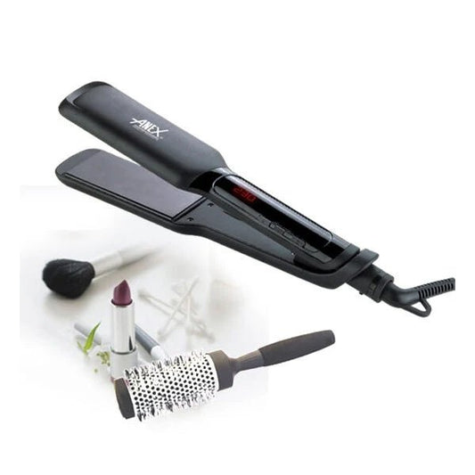 Anex Wide Plate Digital Hair Straightener - Black (AG-7039) - Win Bachat