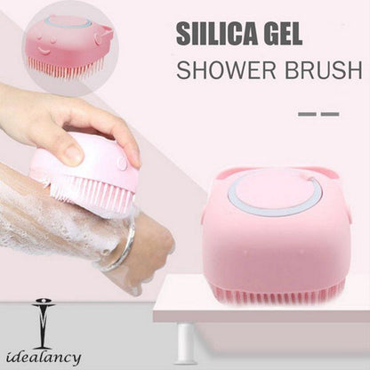 Bath Brush - Silicone Soft Bath Body Brush with Shampoo Dispenser - Win Bachat
