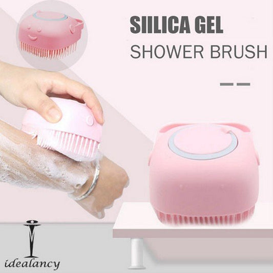 Bath Brush - Silicone Soft Bath Body Brush with Shampoo Dispenser - Win Bachat