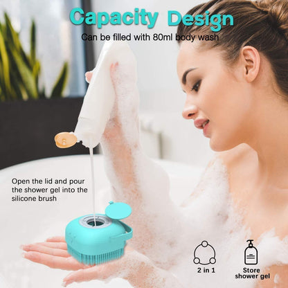 Bath Brush - Silicone Soft Bath Body Brush with Shampoo Dispenser - Win Bachat