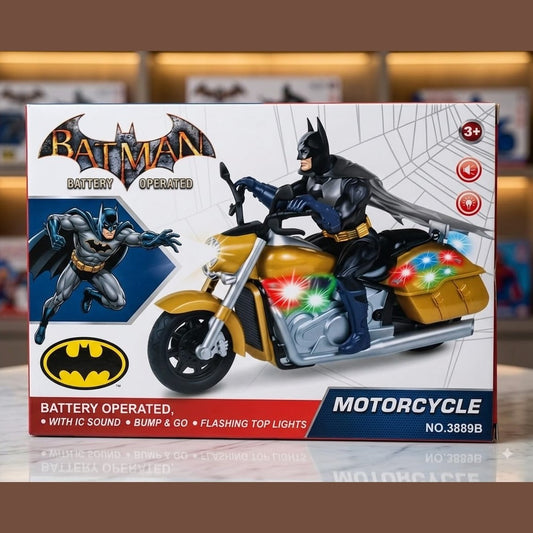 Batman Motorcycle Battery-Operated Bump & Go Toy - No. 3889B - Win Bachat