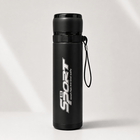 Black Outdoor Sports Vacuum Flask - Win Bachat