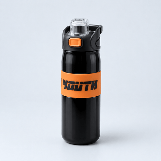 Black Push-Button Flip Top Bottle - Win Bachat