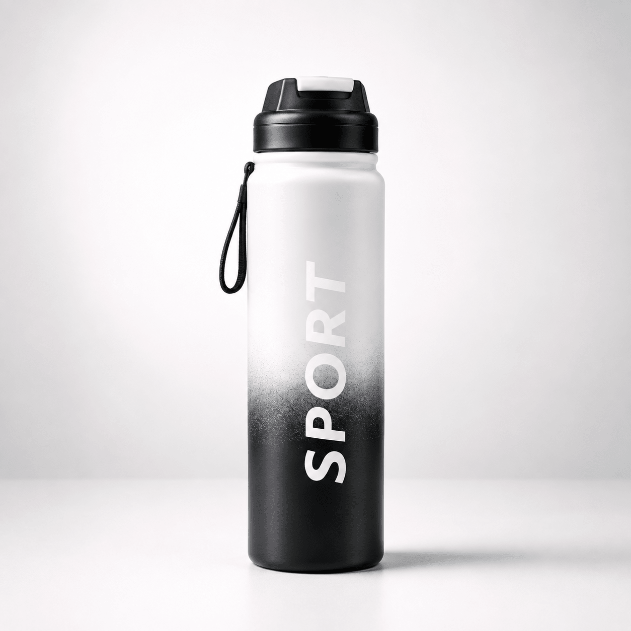 Black & White Premium Sports Flip Top Bottle - Win Bachat
