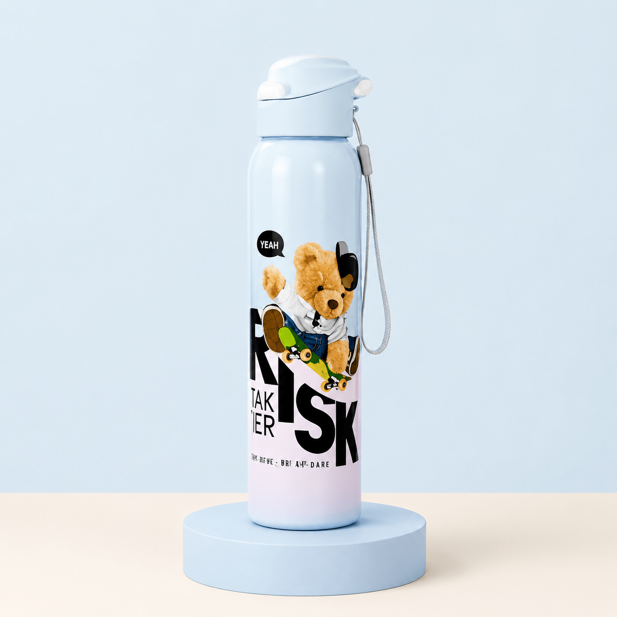 Blue Kids One-Touch Water Bottle - Win Bachat