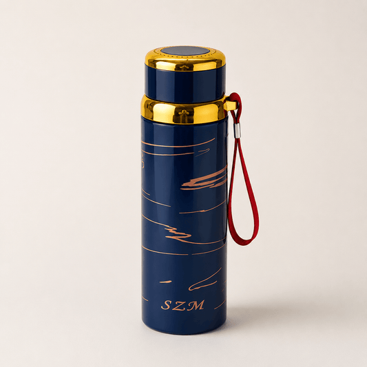 Blue Slim Cylindrical Stainless Steel Bottle - Win Bachat