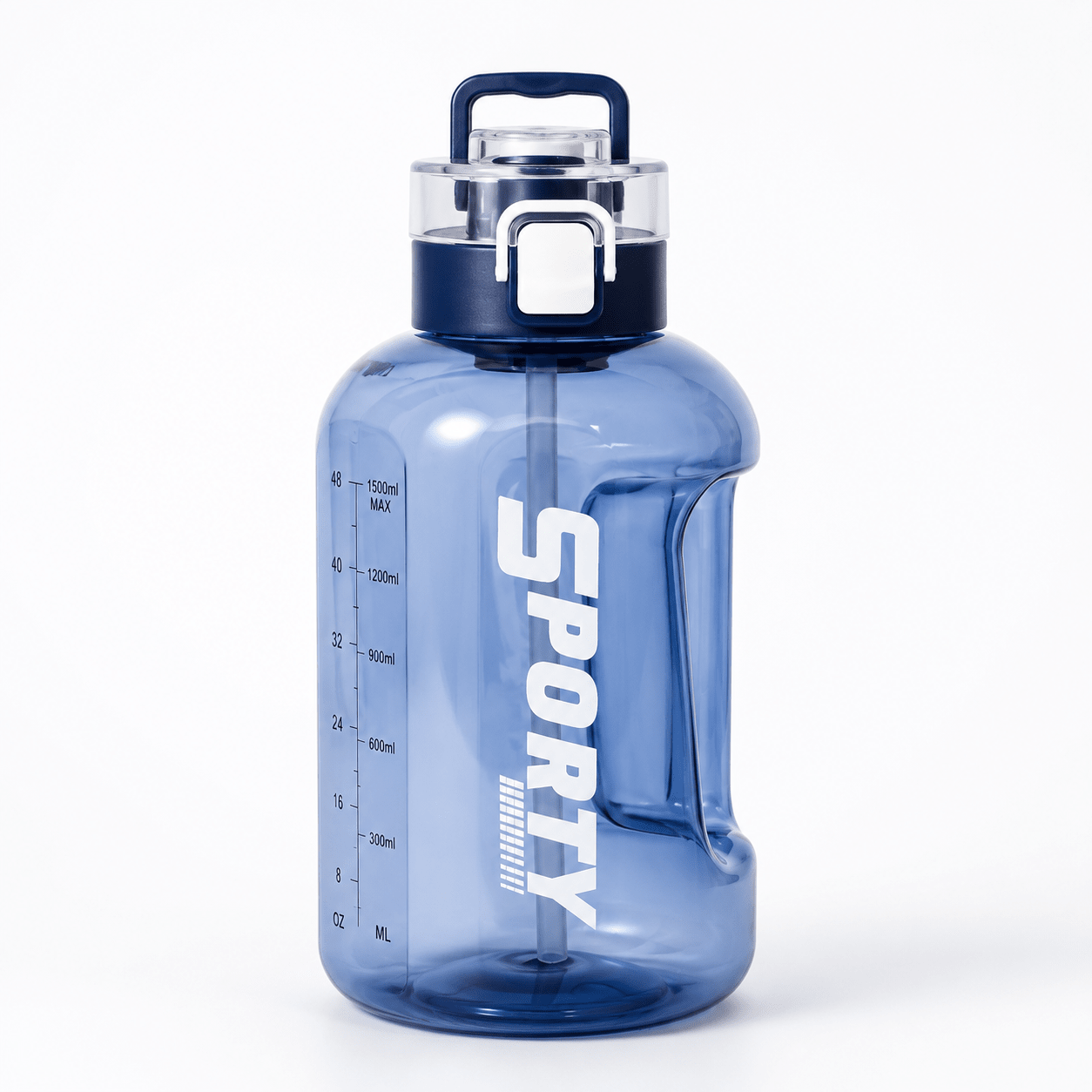Blue Sports Water Bottle with Handle – 1500ml - Win Bachat