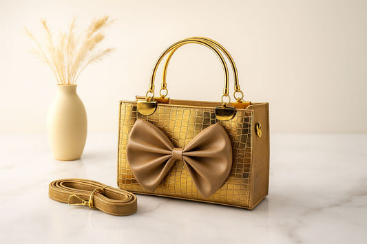 BOW STYLE HIGH QUALITY CROC MATERIAL WITH LONG BELT - HB021 - 2 - Win Bachat