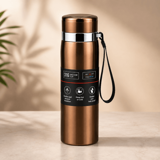 Brown Executive Travel Vacuum Flask - Win Bachat