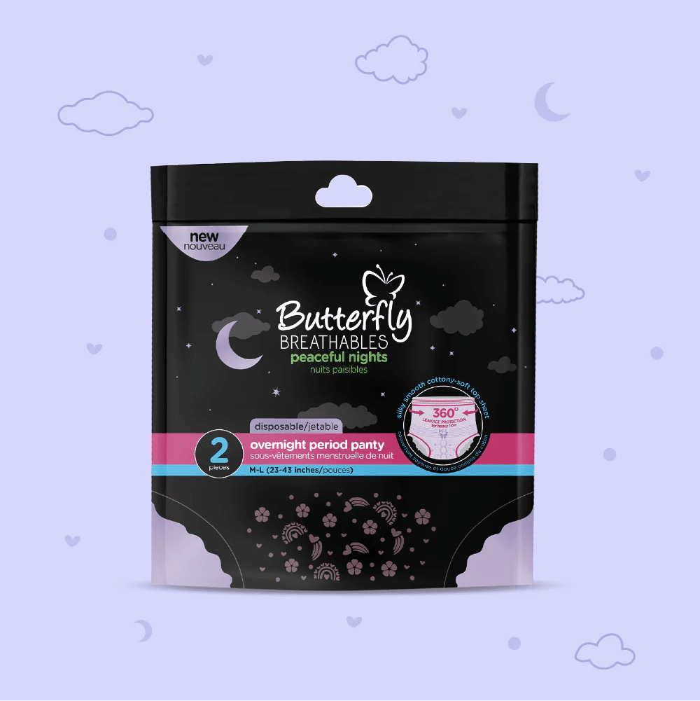 Butterfly Breathables Overnight Period Panty M-L - 2 Pieces - Win Bachat