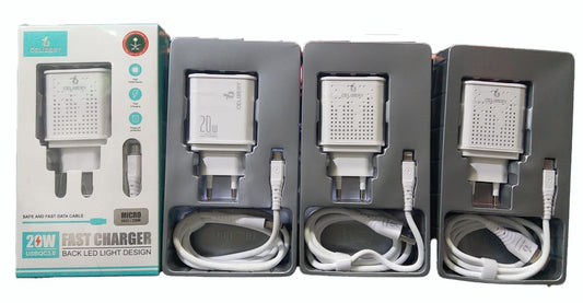 Celibery 24W USB QC 3.0 Fast Charger with Data Cable & LED Back Light - Micro USB - Win Bachat