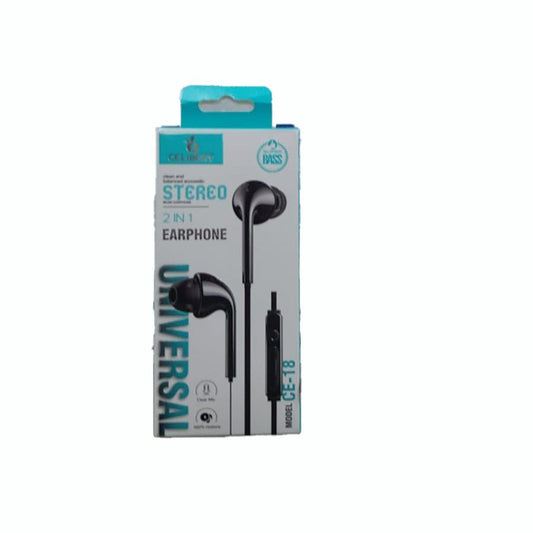 Celibery CE-18 Universal 2-in-1 Stereo Wired Earphones - Win Bachat