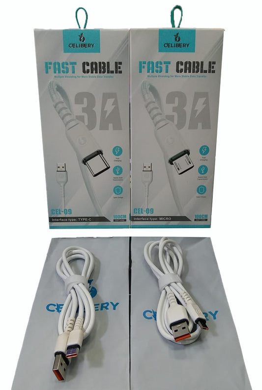 Celibery CEL-09 3A USB to Type-C Fast Charging Cable 1M - Win Bachat