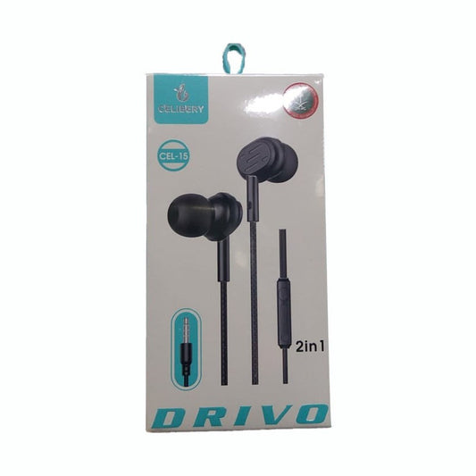 Celibery CEL-15 Drivo 2-in-1 Wired Earphones with Microphone - Win Bachat