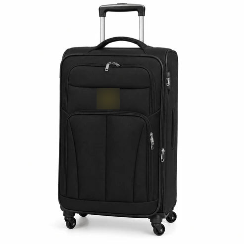 Classic Soft Shell Spinner Suitcase - Black - 20 Inch (Small) - Win Bachat
