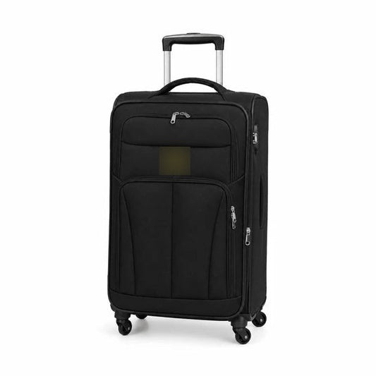 Classic Soft Shell Spinner Suitcase - Black - 20 Inch (Small) - Win Bachat