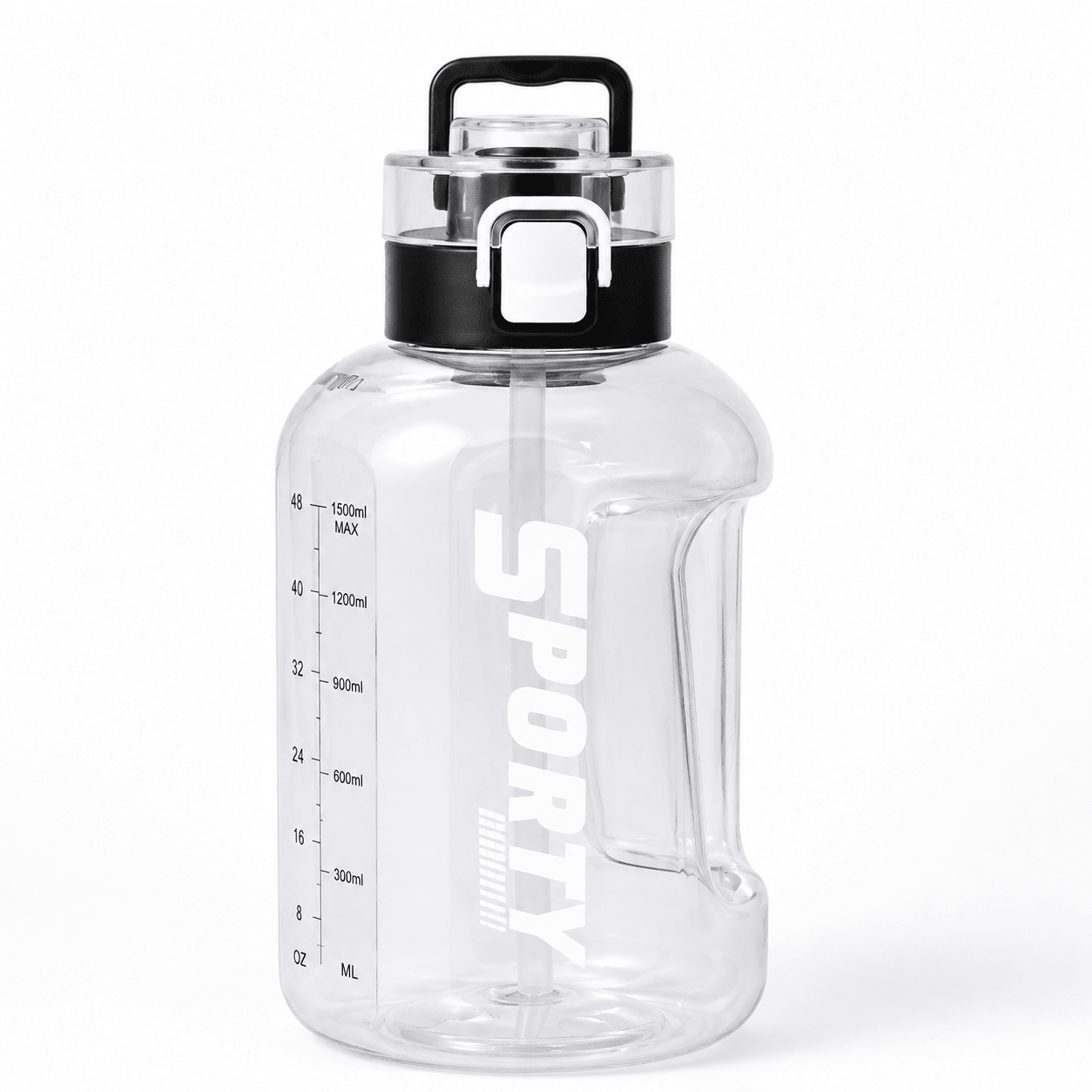 Clear Sports Water Bottle with Handle – 1500ml - Win Bachat