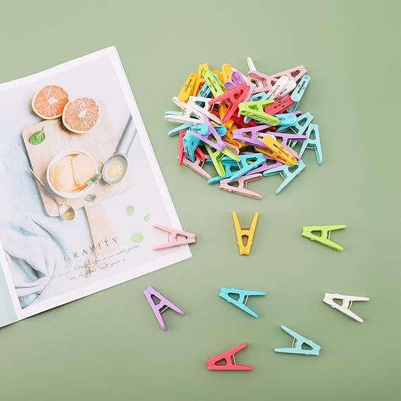 Clothespins Plastic Colorful Clips (50 pcs) - Win Bachat