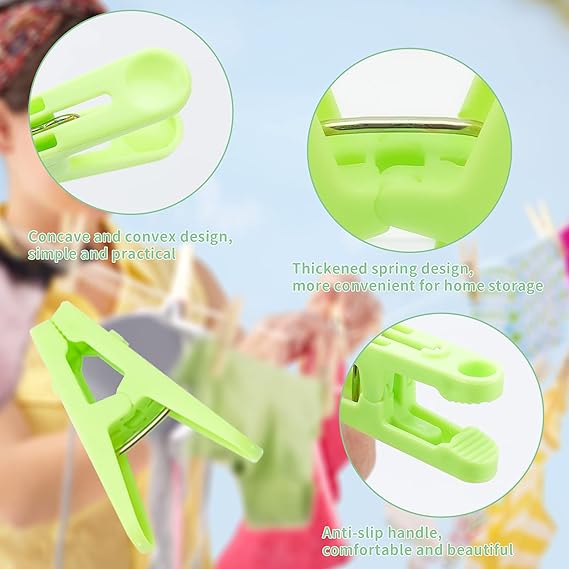 Clothespins Plastic Colorful Clips (50 pcs) - Win Bachat