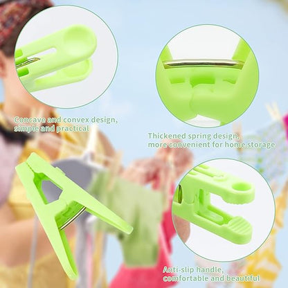 Clothespins Plastic Colorful Clips (50 pcs) - Win Bachat