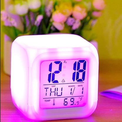 Colour Changing Alarm Clock (squre) - Win Bachat