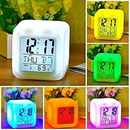 Colour Changing Alarm Clock (squre) - Win Bachat